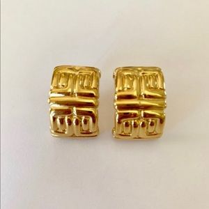 Givenchy Chunky Half Hoop Logo Earrings